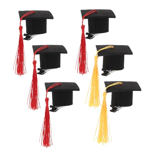Balacoo 6 Stück Teiliges Mini Abschlusshut Haarspangen Stabile Anbringung Geeignet für Abschlussfeiern und Fototermine Langlebige und Sichere Haaraccessoires für Graduationsparty von balacoo