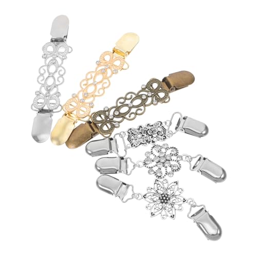 Balacoo 6 Stück Teiliges Retro Broschen Legierung Swirl Schalclip Strickjackenverschluss Klassischer Vintage Stil Cardigan Clip Vielseitiger Halsschmuck für Damen Elegant Praktisch von balacoo