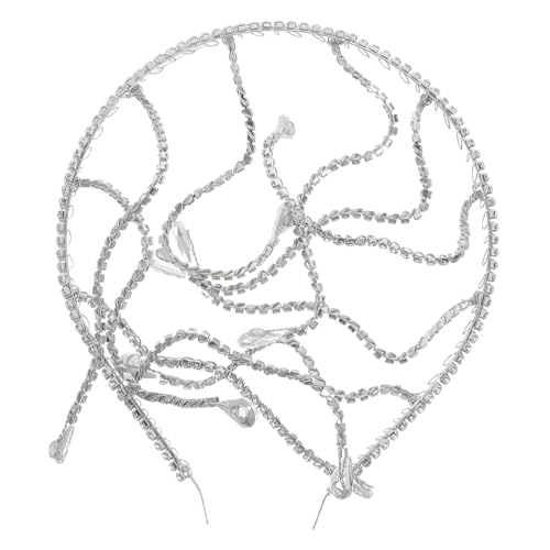 Balacoo Braut Haarschmuck Stirnband mit Strass Handgefertigte Silberne Tiara für Hochzeit Schmückt Stirn und Haar Europäischer Stil Funkelndes Accessoire für Braut und Hochzeitsgäste von balacoo