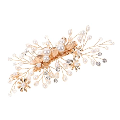 Balacoo Braut Haarspange mit Künstlichen Perlen Handgefertigtes Blumen Design Hochzeit Haarschmuck für Frauen Langlebiges Material Stilvolles Accessoire für Festliche Frisuren von balacoo
