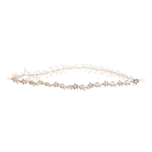 Balacoo Braut Stirnband aus Zinklegierung mit Künstlichen Perlen Mehrschichtiges Haarschmuck Accessoire für Hochzeit Party Brautjungfern und Festliche Anlässe Goldfarbenes Headpiece von balacoo