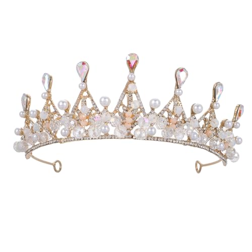 Balacoo Braut Tiara Haarschmuck mit Koreanischem Design Strassbesetzte Prinzessin Krone Haarreif für Hochzeit Damen Accessoire für Festliche Anlässe Stilvolles Brautschmuck Headpiece von balacoo