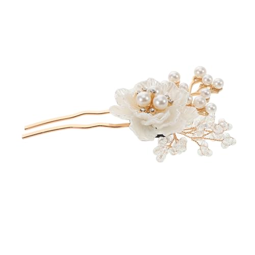 Balacoo Brautschmuck Haarnadeln U Förmig mit Imitationsperlen Hochzeits Haarspangen für Braut Brautjungfern und Damen Komfortable Sichere Frisurhalter Vintage Stil Cremeweiß von balacoo