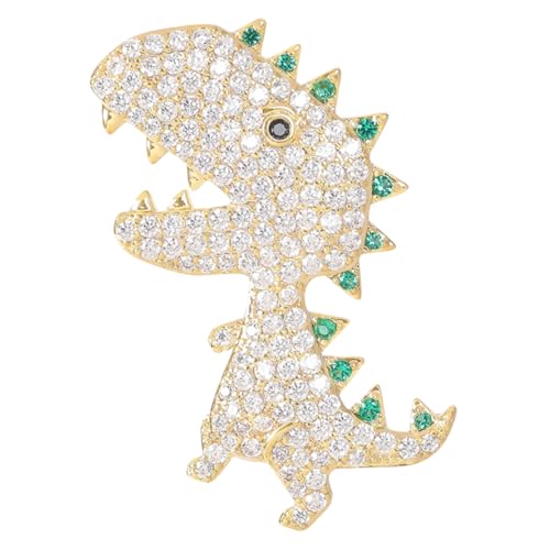 Balacoo Dinosaurier Brosche Goldfarben mit Strasssteinen Cartoon Anstecknadel für Damen Dekorativer Pullover und Kostüm Clip Vielseitiges Schmuckaccessoire für Kleidung Hüte und Rucksäcke von balacoo