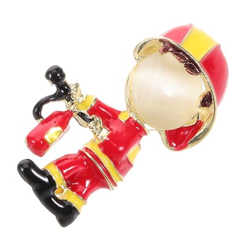Balacoo Feuerwehrmann Brosche Rot Legierung Cartoon Kleidungsbrosche Multifunktionale Anstecknadel Für Schal Mantel Pullover Accessoire Damen Schmuck von balacoo