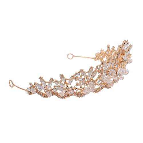 Balacoo Goldene Barock Tiara mit Strasssteinen Leichtes Sicheres Braut Haar Accessoire für Hochzeit Geburtstag und Party Eleganter Kopfschmuck für Damen und Hochzeitsgäste von balacoo