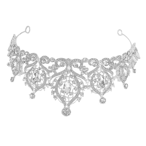 Balacoo Haarreif Braut Tiara mit Strass Verstellbar Eleganter Brautschmuck für Hochzeit Party und Fest Komfortabler Damen Haarschmuck Robustes Material Glänzende Strasskrone für Frauen von balacoo