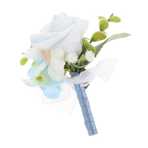 Balacoo Herren Hochzeit Boutonniere Anstecknadel Blaue Rosenbrosche Handgefertigt Eleganter Anzug Blumen Anstecker Für Hochzeitsfeiern Partys Und Formelle Veranstaltungen von balacoo