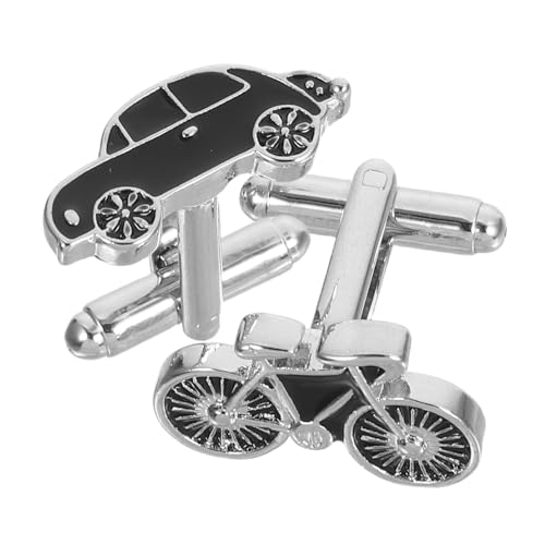 Balacoo Herren Manschettenknöpfe aus Robustem Legierungsmetall mit Auto und Fahrradmotiv Kreative Langlebige Hemd Accessoires für Formelle und Anlässe von balacoo