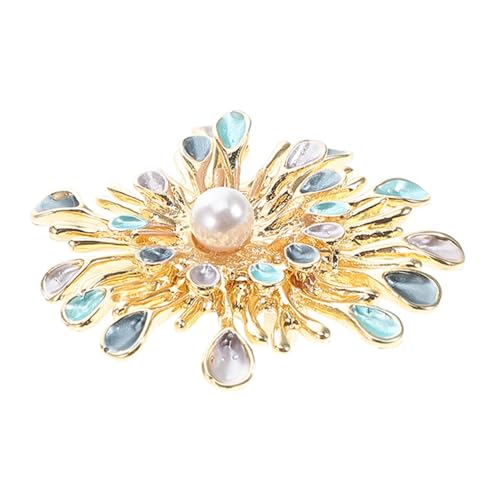 Balacoo Luxuriöse Perlenbrosche Sonnenblume mit Strass Floralem Design Anstecknadel für Damen Vielseitiger Reversschmuck für Kleid und Kleidung zu Geburtstag und Abschlussfeier von balacoo