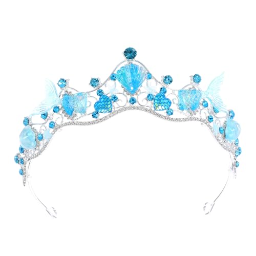 Balacoo Mermaid Crown für Frauen Leichtes Tiara Haaraccessoire Prinzessin Stirnband für Braut Hochzeit Party Cosplay Geburtstagsfeier Valentinstag von balacoo