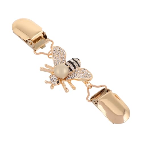 Balacoo Metal Bee Brooch Sweater Clip Robuster Strickjacken Clip mit Perlen und Emaille Dekorativer Schalclip für Damen für Party Business und Alltag von balacoo