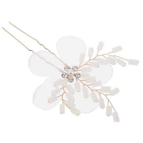 Balacoo Metal Haarschmuck Braut Haarnadel Förmige Haarspange für Hochzeit Damen Stabile Weiche Handgefertigte Stoff Haarnadeln für Brautjungfern und Festliche Anlässe von balacoo