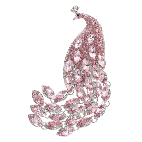 Balacoo Retro Pfauen Brosche mit Strass Großer Modischer Ansteckpin für Damen Leichter Schalclip mit Rutschfestem Verschluss Elegantes Accessoire für Kleidung Jacken Hüte und Taschen von balacoo
