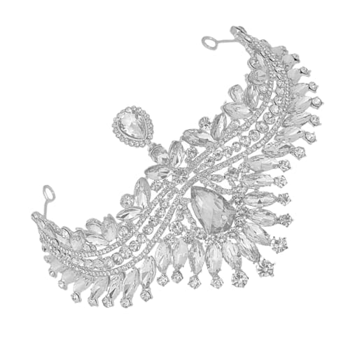 Balacoo Rhinestone Brautkrone Silber Diadem Strass Tiara für Hochzeit Party Prom Damen Kopfstück Funkelnden Kristallen Leicht und Komfortabel von balacoo