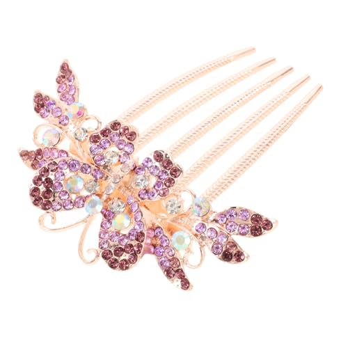 Balacoo Rhinestone Haarkamm mit Schmetterlingsdesign Glitzernde Haarspange für Damen Metallisch Langlebig Eleganter Haarschmuck für Brautfrisuren und Festliche Anlässe von balacoo