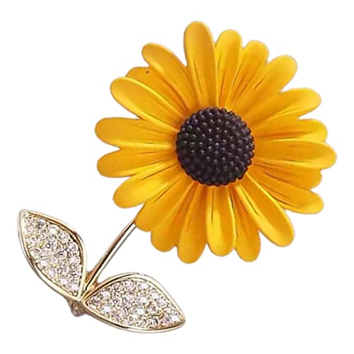 Balacoo Sonnenblumen Brosche aus Modischer Ansteckpin für Damen Dekorativ für Schal Jacke Bluse Fein Verarbeitet Glänzend Vielseitig Einsetzbar als Stilvolles Accessoire von balacoo