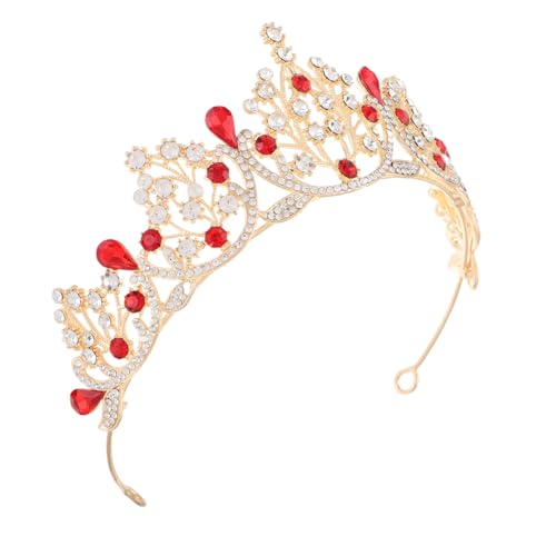 Balacoo Tiara Crown Eleganter Goldfarbener Haarschmuck mit Roten Strasssteinen Leichte Damen Prinzessinnen Krone für Hochzeit Geburtstag Ball und Party Komfortabel und Langlebig Balacoo Tiara Crown Eleganter Goldfarbener Haarschmuck mit Roten Strasssteinen Leichte Damen Prinzessinnen Krone für Hochzeit Geburtstag Ball und Party Komfortabel und Langlebig von balacoo