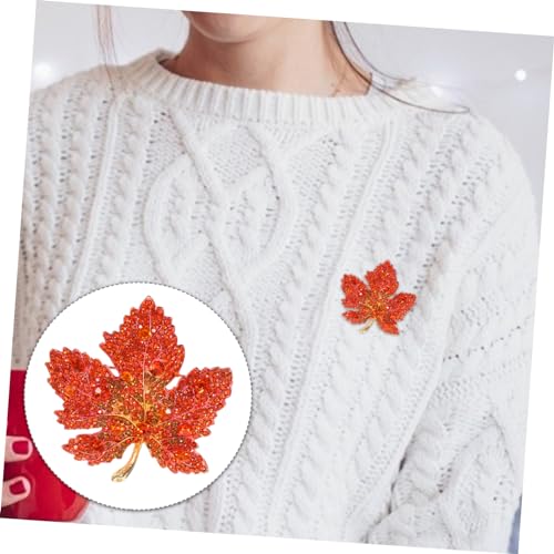 Balacoo Vintage Ahornblatt Brosche mit Strasssteinen Vollbesetzte Dekorative Anstecknadel für Damenkleidung Eleganter Schmuck für Herbstmode Vielseitiger Pin für Jacken Mäntel Schals von balacoo