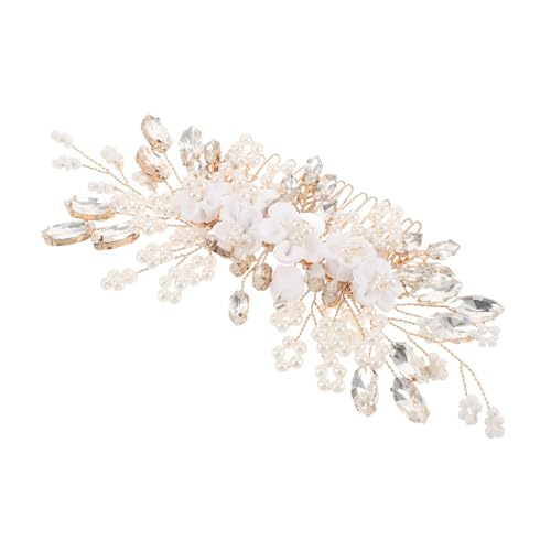 Balacoo Vintage Haarkamm mit Perlen und Strass Handgefertigter Brautschmuck mit Blumenmotiv Eleganter Haarschmuck für Hochzeit Klassisches Design für Braut und Brautjungfern von balacoo