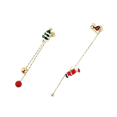 Balacoo Weihnachtsmann Ohrringe mit Quasten Asymmetrische Weihnachtsbaum Dangle Ohrringe Festlicher Modeschmuck für Damen für Weihnachtsfeier und Partys von balacoo