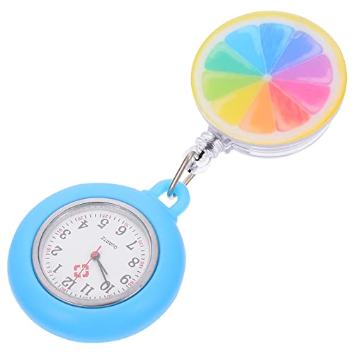 balacoo Krankenschwester Uhren mit Clip Versenkbar: Schwesternuhr mit Clip Zitronenscheiben Design Bunt Arzt Fob Uhr Quarz Kitteluhr Ärzte Krankenschwestern Sanitäter Krankenpfleger Geschenk von balacoo