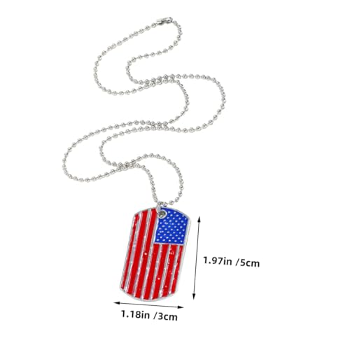 balacoo 2 Stück Teiliges Flaggen Anhänger Halskette Patriotische Dog Tag Kette aus Sicherer Vielseitiges Schmuckaccessoire für Pullover und Festliche Anlässe von balacoo
