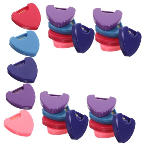 balacoo 25 Stück Teiliges Pick mit Tragbarem Dreieckigem Kunststoff Gitarrenplektrum Organizer in Farben für Bass Banjo Ukulele Robuster Kompakter Pick Aufbewahrungsbehälter von balacoo
