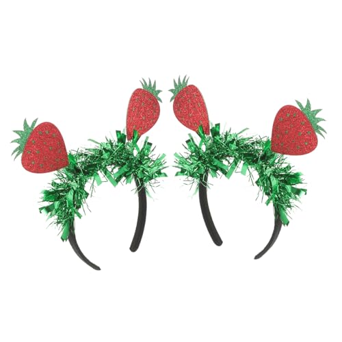 balacoo 2stücke Erdbeer Haarschmuck Haarreif Dekorative Kopfbedeckung Für Partys Junge Mädchen Und Erwachsene Süßes Design Kreative Haaraccessoires Für Besondere Anlässe von balacoo
