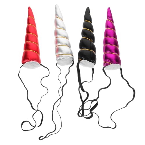 balacoo 4 Stück Teiliges Einhorn Haarreif Bequemes nicht Einschnürendes Party Haarband mit Cartoon Design Modisch für Mädchen und Damen Kopfbedeckung für Kostüm und Geburtstagsfeiern von balacoo