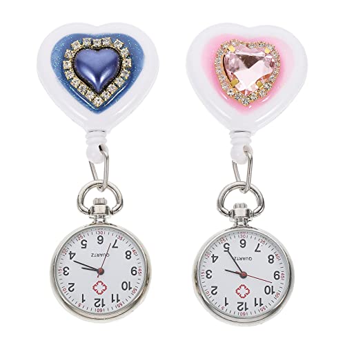 balacoo 2 STK Taschenuhr Damenuhren Arzt Beobachten Mädchen Sehen Uhr Dekorative Mädchenuhr Entzückende Damenuhr Legierung Rostfreier Stahl Fräulein Brustuhr von balacoo