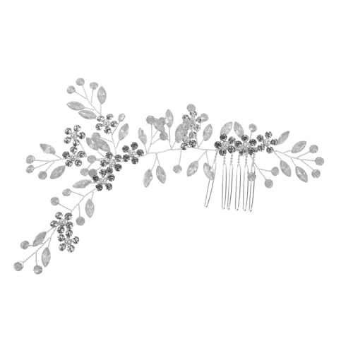 Balacoo Eleganter Braut Haarkamm aus Zinklegierung mit Funkelnden Strasssteinen Filigranes Blumen Design Modischer Haarschmuck für Hochzeit Party und Festliche Anlässe Silberfarben von balacoo