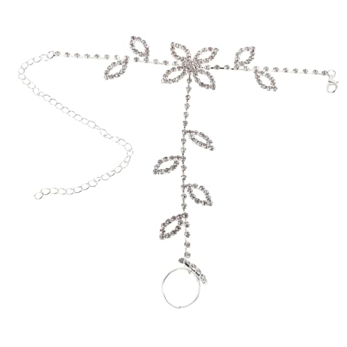 balacoo Elegantes Fußkettchen mit Schimmernden Strasssteinen Verstellbar Brautschmuck für Frauen Funkelndes Fußschmuck Accessoire für Strand und Sommeranlässe von balacoo