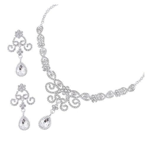 balacoo Halskette Ohrstecker Boho Stil Brautschmuck für Damen Hochzeit Party Schmuck Teilig Elegantes Design Geeignet für Abschlussball Valentinstag Weihnachten von balacoo