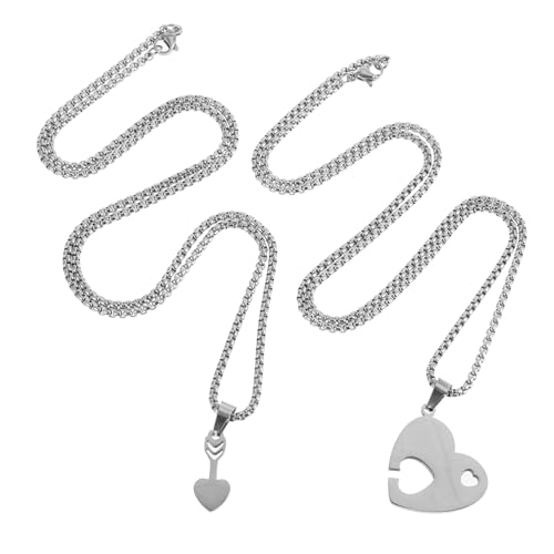 balacoo Herz Pärchen Halsketten Metallanhänger Unisex Schmuck Valentinstag Partner Modeschmuck und Ihn von balacoo