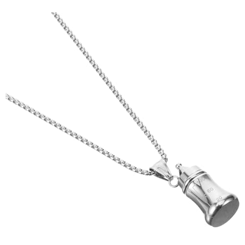 balacoo Kleine Flakon Anhänger Halskette für Damen und Herren Vielseitiger Parfümfläschchen Anhänger mit Quadratischer Perlenkette Eleganter Aromatherapie Schmuck Handgefertigt und Robust von balacoo