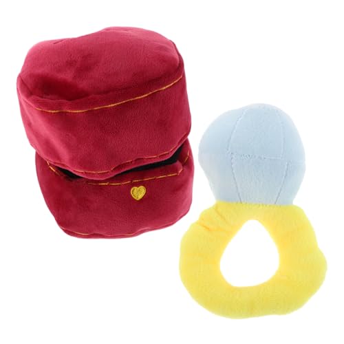 balacoo Kreativer Plüschring für Mädchen Einzigartiges Kuscheltier Schmuck Deko Romantisches für Verlobung Hochzeit Geburtstag Roter Plüsch Ring als Liebes Symbol von balacoo