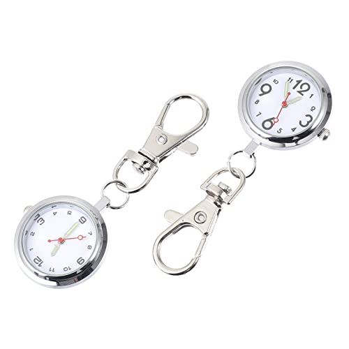 balacoo Schlüsselanh?nger Uhr Fob Uhr 2 Stücke Taschenuhr H?ngeuhr Pflegeuhr Clock Schlüsselbund Uhr Schwesternuhr Quarzuhr Tasche Anh?nger für Pflege Arzt Student ?lteren von balacoo