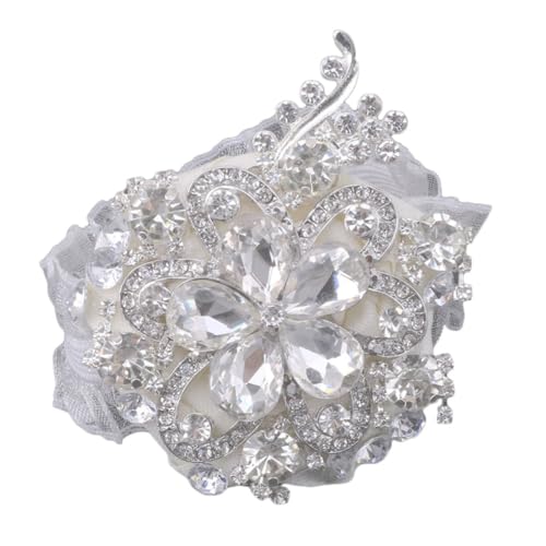 balacoo Silberne Brautjungfern Armbandblume aus Seide mit Elastisches Wristlet für Hochzeiten Brautduschen Partys und Festliche Anlässe Vielseitiges Hochzeitsschmuck Accessoire von balacoo