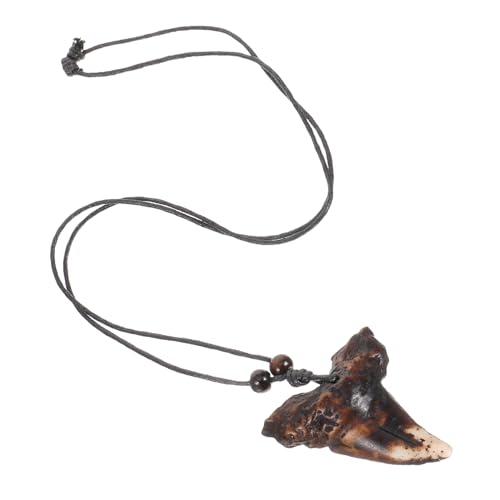 balacoo Verstellbare Haizahn Halskette aus Harz und Wachskordel Langlebiger Schmuck für Herren und Damen Modischer Beach Necklace Anhänger Geeignet für Alltag Partys und Zeremonien von balacoo