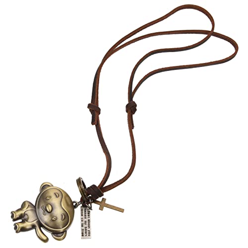 balacoo Vintage Lederkette mit Monkey Anhänger Damen Pullover Schmuck Einfaches Design Alltag Party Banquet von balacoo