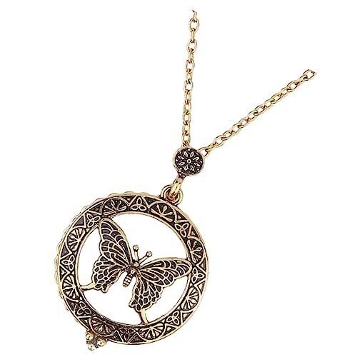 balacoo Vintage Schmetterling Anhänger Halskette mit Glaslupe Langlebiges Legierungs Material Modisches DIY Schmuck Accessoire für Frauen Tragbar für Mutter und Freundin von balacoo