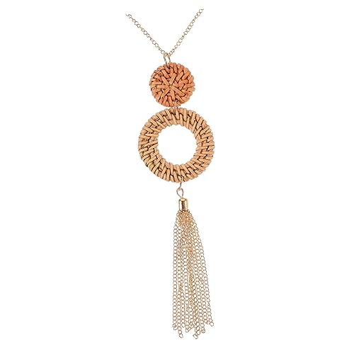 balacoo Woven Anhänger Halskette Damen Pulloverkette Modischer Schmuck Leichtes Design Hautfreundliches Legierungsmaterial für Party Alltag Hochzeit von balacoo