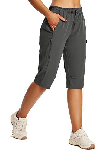 baleaf Damen 15“ Lange Shorts unterhalb des Knies Capri Wandern Cargo Shorts leicht schnell trocken elastische Taille für Casual Dunkelgrau XL baleaf Damen 15“ Lange Shorts unterhalb des Knies Capri Wandern Cargo Shorts leicht schnell trocken elastische Taille für Casual Dunkelgrau XL von baleaf