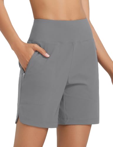 baleaf Damen 7" Badeshorts mit Sonnenschutz Badehosen Chlorresistente Strandhose UPF50+ Grau XL von baleaf