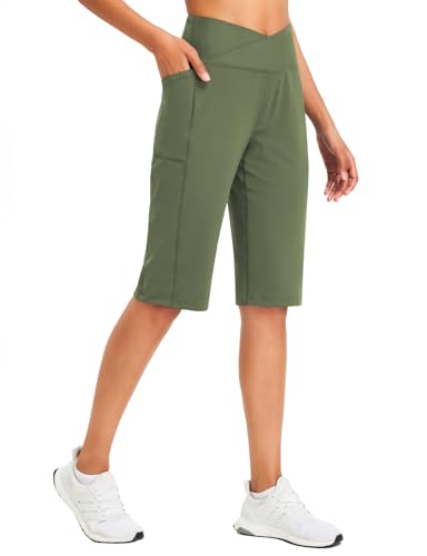 baleaf Damen Bermuda Shorts Capri Yogahose mit Taschen Weite Bein Straighthose Hohe Taille Loose Lounge Activewear Hosen Casual Sommer Grün L baleaf Damen Bermuda Shorts Capri Yogahose mit Taschen Weite Bein Straighthose Hohe Taille Loose Lounge Activewear Hosen Casual Sommer Grün L von baleaf