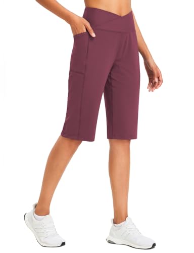 baleaf Damen Bermuda Shorts Capri Yogahose mit Taschen Weite Bein Straighthose Hohe Taille Loose Lounge Activewear Hosen Casual Sommer Rot L baleaf Damen Bermuda Shorts Capri Yogahose mit Taschen Weite Bein Straighthose Hohe Taille Loose Lounge Activewear Hosen Casual Sommer Rot L von baleaf