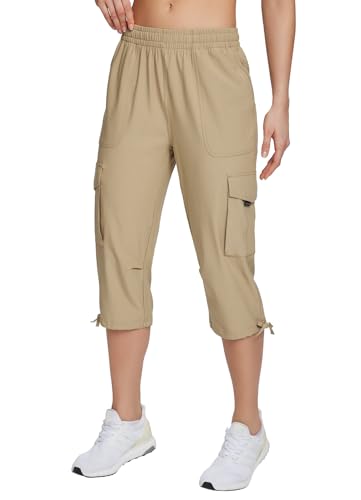 baleaf Damen Cargo Hose Capris Wanderhosen Schnelltrocknend Leicht Elastische Taille Outdoor Trekkinghose mit Taschen Braun L baleaf Damen Cargo Hose Capris Wanderhosen Schnelltrocknend Leicht Elastische Taille Outdoor Trekkinghose mit Taschen Braun L von baleaf