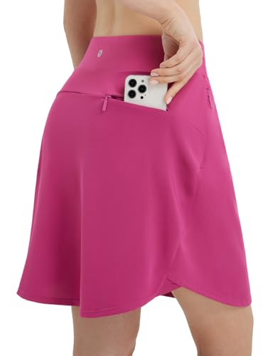 baleaf Damen Golfrock Knielang Tennisrock Hosenrock mit Innenshorts Athletisch Rock mit Hoher Taille für Sport Golf Wander Alltag Rosa 3XL baleaf Damen Golfrock Knielang Tennisrock Hosenrock mit Innenshorts Athletisch Rock mit Hoher Taille für Sport Golf Wander Alltag Rosa 3XL von baleaf