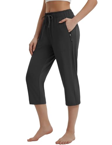 baleaf Damen Jogginghose 3/4 Sporthose mit Taschen Caprihose Yogahose Sommer Sweathose High Waist Freizeithose Schwarz XXL baleaf Damen Jogginghose 3/4 Sporthose mit Taschen Caprihose Yogahose Sommer Sweathose High Waist Freizeithose Schwarz XXL von baleaf